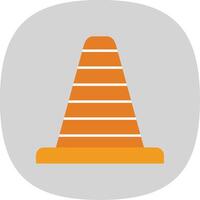 Traffic Cone Flat Curve Icon vector