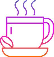 icono de gradiente de línea de café vector