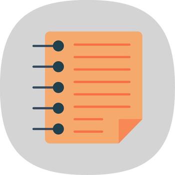 Notes Flat Curve Icon vector