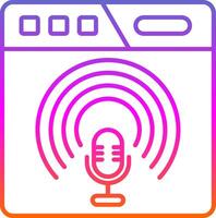 podcast Line Gradient Icon vector