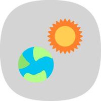 Earth Flat Curve Icon vector