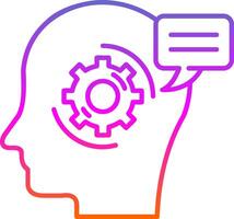 Thinking Line Gradient Icon vector