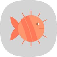 pescado plano curva icono vector