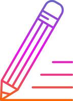 icono de gradiente de línea de lápiz vector