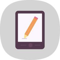 Drawing Tablet Flat Curve Icon vector