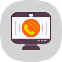 teléfono llamada plano curva icono vector