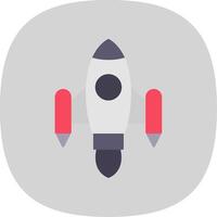 Space Ship Launch Flat Curve Icon vector