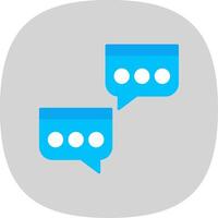 Chat Balloon Flat Curve Icon vector