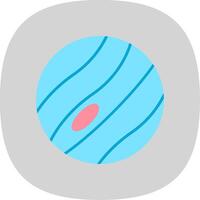 Planet Flat Curve Icon vector