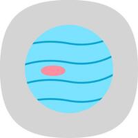 Planet Flat Curve Icon vector