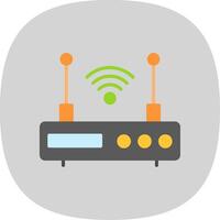 Modem Flat Curve Icon vector