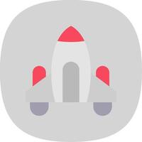 Spaceship Flat Curve Icon vector