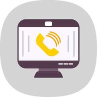 Video Call Flat Curve Icon vector