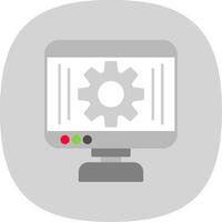 Monitor Flat Curve Icon vector