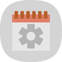 Calendar Flat Curve Icon vector