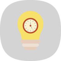 Time Management Flat Curve Icon vector