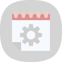 Time Management Flat Curve Icon vector