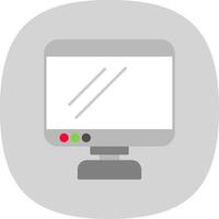 Monitor Flat Curve Icon vector