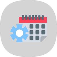 Calendar Flat Curve Icon vector