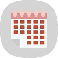 Calendar Flat Curve Icon vector