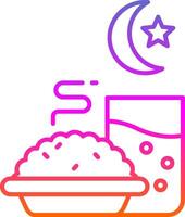 icono de gradiente de línea iftar vector