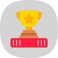 Trophy Flat Curve Icon vector