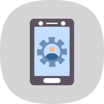 Setting Flat Curve Icon vector