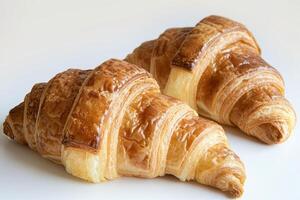 AI generated Appetizing croissant isolated on white background photo