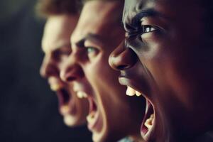 AI generated Angry screaming men photo