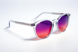ai generado Gafas de sol con púrpura y rosado lentes foto