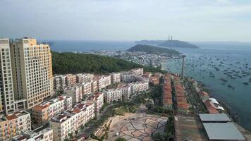 Aerial view of Sunset Town, Cable Car, fishing village on Phu Quoc Island video