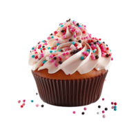 ai generiert Cupcake, Cupcake png, Cupcake mit transparent Hintergrund png