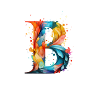 AI generated B logo, B Alphabet bold color png