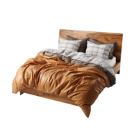 AI generated Bed, Transparent Background png