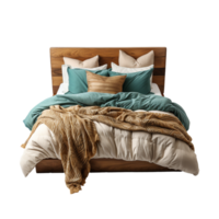 AI generated Bed, Transparent Background png