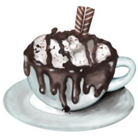 un taza de chocolate hielo crema png