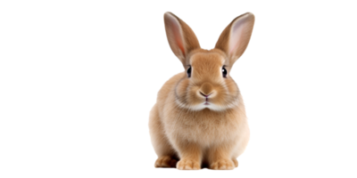 ai généré adorable Couper marron lapin sur transparent Contexte png