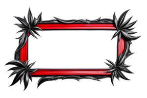 AI generated red and black border frame png transparent background