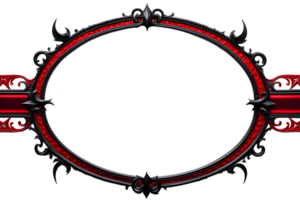 AI generated red and black border frame png transparent background