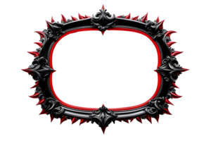 AI generated red and black border frame png transparent background