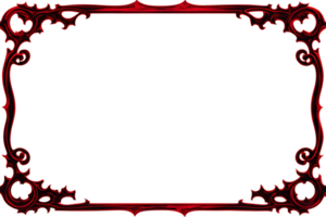 AI generated red and black border frame png transparent background