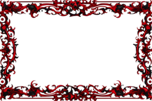 AI generated red and black border frame png transparent background