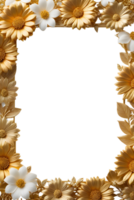 AI generated luxury gold flower frame border png transparent background