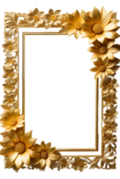 ai genererad lyx guld blomma ram gräns png transparent bakgrund