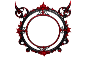 AI generated red and black border frame png transparent background