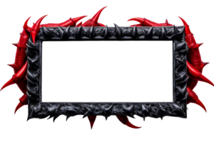 AI generated red and black border frame png transparent background