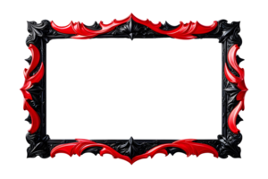 AI generated red and black border frame png transparent background