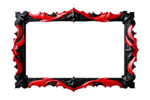 AI generated red and black border frame png transparent background