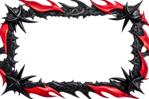 AI generated red and black border frame png transparent background