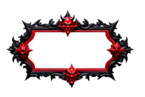 AI generated red and black border frame png transparent background